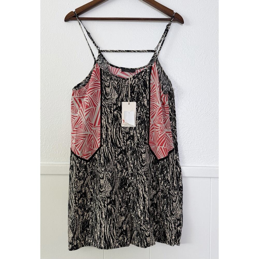 THML NWT Boho Tropical Print Swing Dress L Sleeveless Pocket Resort Vacation - Picture 8 of 10